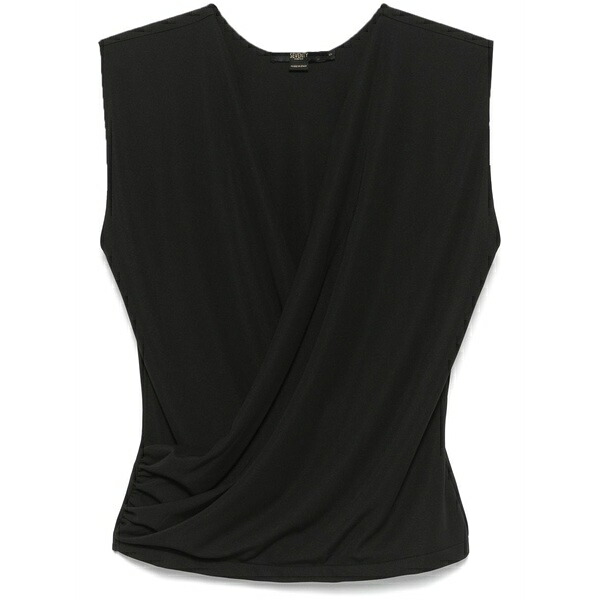 セブンティ レディース シャツ トップス Draped-detail top Black｜asty