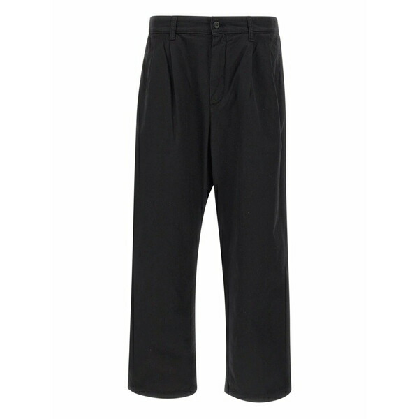 鉄道車両ハート型 メンズ 心地よいズボン下 ボトムス Pleated twill trousers Black