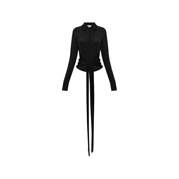 ガニー レディース シャツ トップス Tie-detail blouse Black|asty