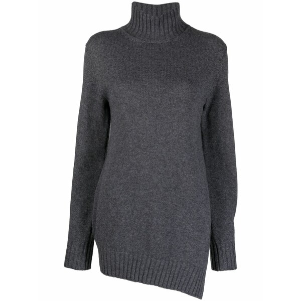 ジル・サンダー レディース 編み物\u0026ティーシャツ アウター Waffle-knit asymmetric jumper Grey