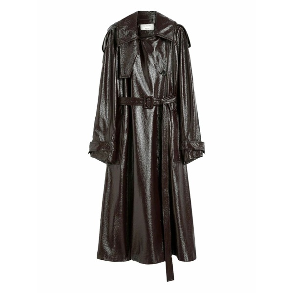 運動競技マックス レディース 厚地の外套 アウター Belted trench coat Brown