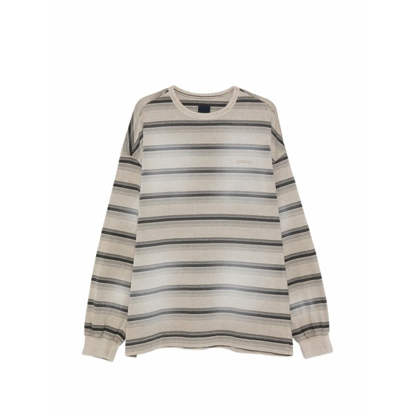 ジュン・ジー メンズ ティーシャツ トップス Striped long-sleeve t-shirt Neutrals トップス-メンズファッション-Tシャツ・カットソー