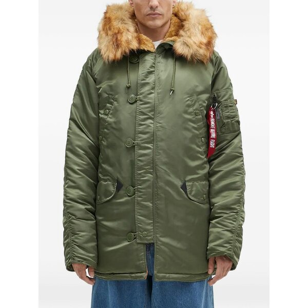 アルファインダストリーズ メンズ 厚地の外套 アウター Hooded coat Green