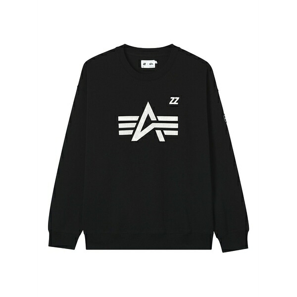 イズエ メンズ パーカー・スウェットシャツ アウター Logo-printcrew neck sweatshirt Black