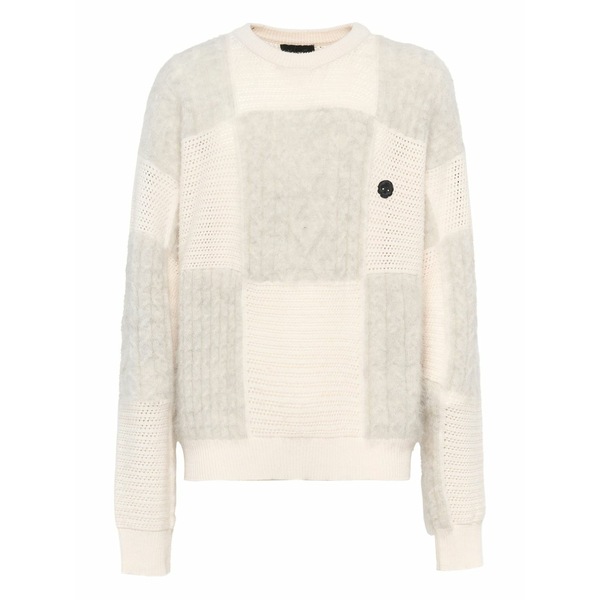 ジョン バージニアの州都 メンズ 編み物\u0026プルオーバー アウター Patchwork cable-knit sweater White