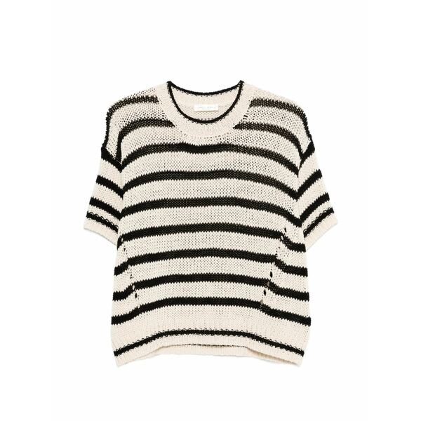 ロベルトコリーナ レディース プルオーバー トップス Striped knitted t-shirt Neutrals