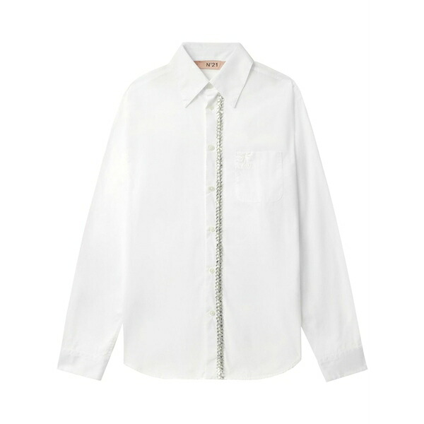 ヌメロ ヴェントゥーノ レディース シャツ トップス Sequin-embellished shirt White｜asty