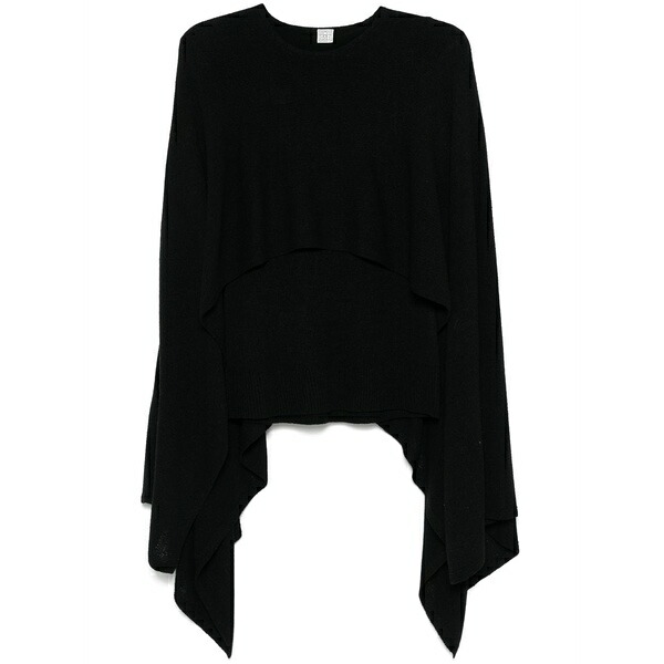 トーテム レディース 編み物\u0026スウェーター アウター Cape-design sweater Black