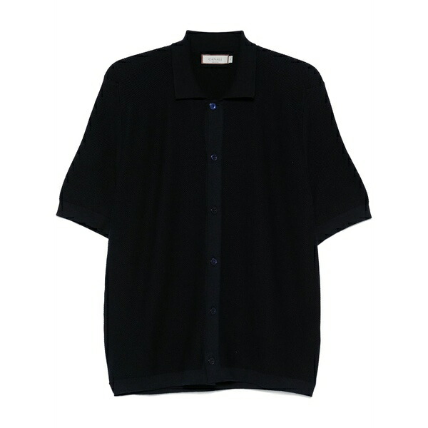 カナーリ メンズ スポーツシャツ トップス Cotton polo shirt Blue