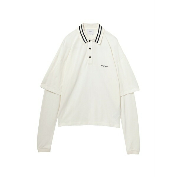 二分の一男の子 レディース スポーツシャツ トップス Double sleeves polo shirt Neutrals