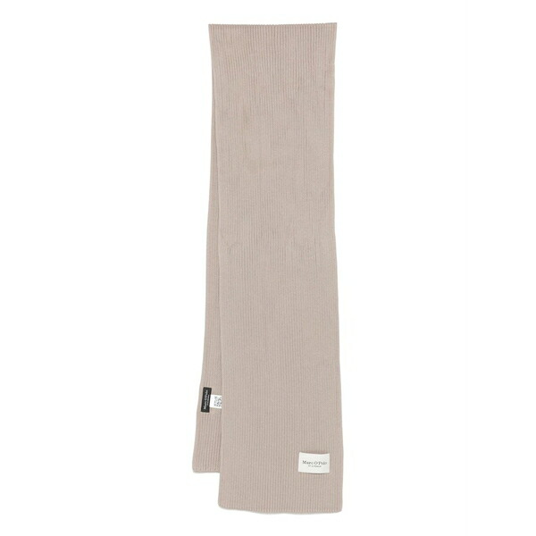 マルコポーロ メンズ マフラー・ストール・スカーフ アクセサリー Logo-patch ribbed scarf Brown|asty