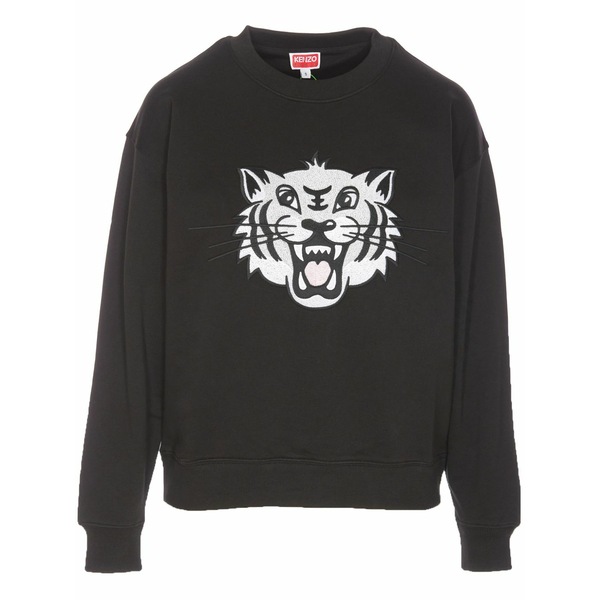 ケンゾー レディース ニット&セーター アウター Happy tiger embroidered sweatshirt Black｜asty