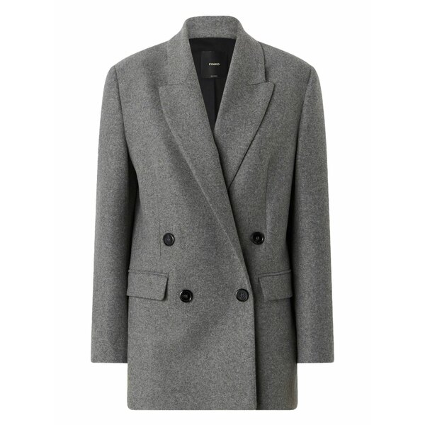 ピンコ レディース 厚地の外套 アウター Double-breasted coat Grey