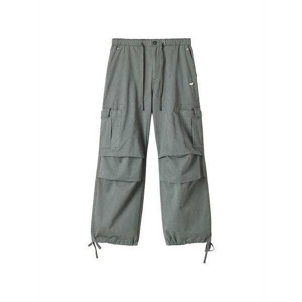 ミニ皮膚軟化剤 レディース 心地好いズボン下 ボトムス Drawstring-waist cargo trousers Green