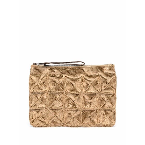 アイビリーブ レディース クラッチペダル御徒面子 御徒面子 Tanala woven clutch  Neutrals