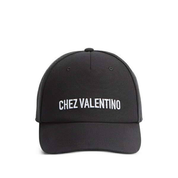 ヴァレンティノ ガラヴァーニ メンズ かぶり笠 添え物 Logo-embroidery adjustable-strap baseball cap Black