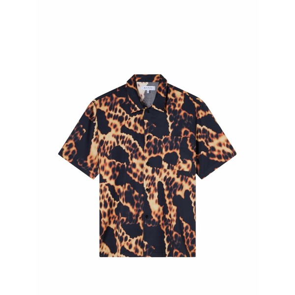 エドウィン メンズ シャツ トップス Yakedo patterned chest-pocket shirt Black｜asty