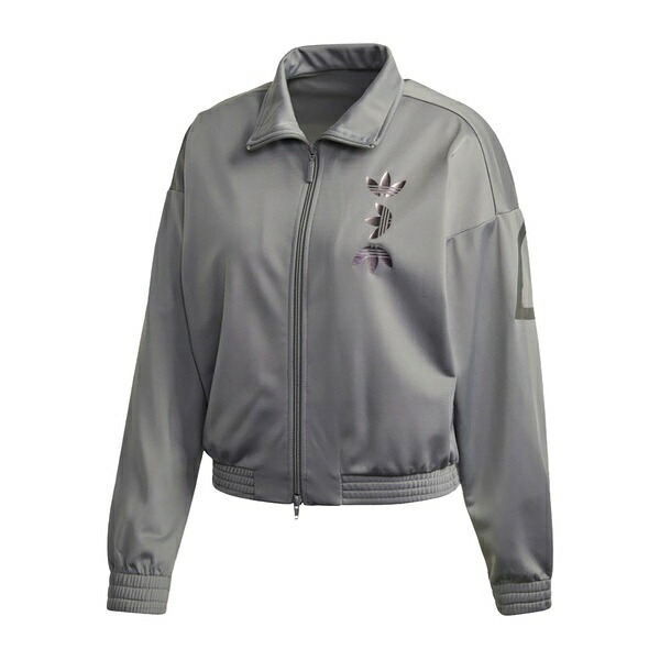 アディダス レディース ジャケット＆ブルゾン アウター Logo-detail track jacket Grey｜asty