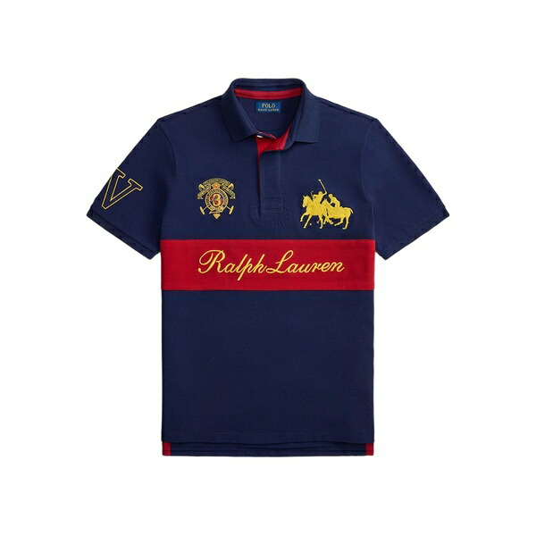 ラルフローレン メンズ ポロシャツ トップス Crest-embroidered polo shirt Blue|asty