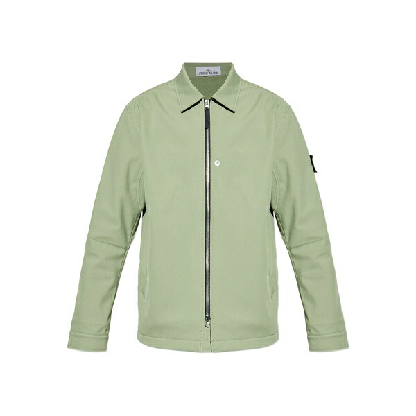 ストーンアイランド メンズ ジャケット&ブルゾン アウター Zip-front patch-pocket jacket Green|asty