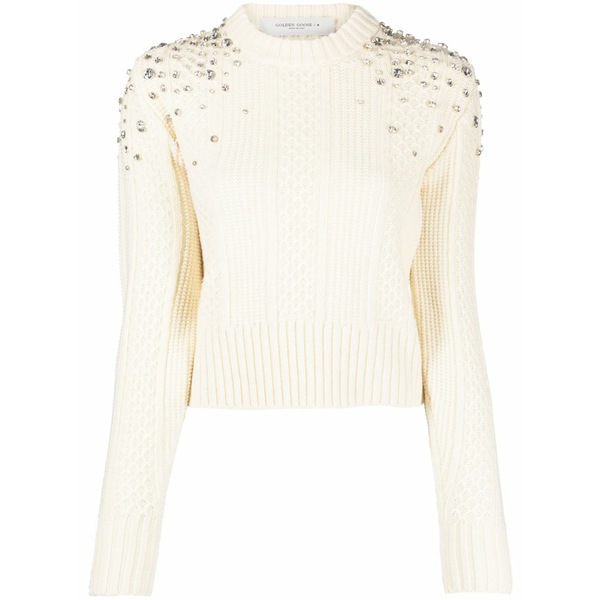 ゴールデングース レディース 編み物\u0026スウェーター アウター Crystal-embellished virgin wool jumper Neutrals
