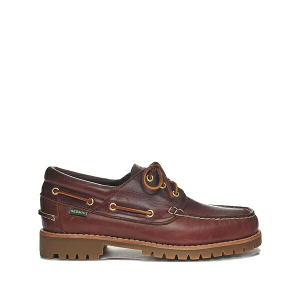 セバゴ メンズ スリッポン・ローファー シューズ Leather lace-up loafers Brown