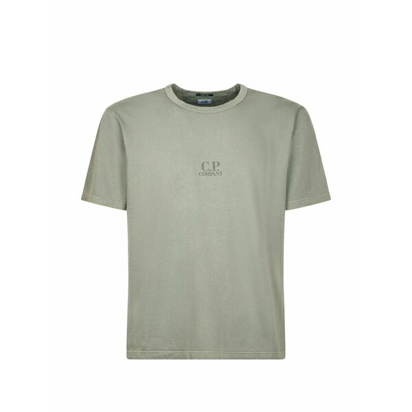シーピーカンパニー メンズ プルオーバー トップス Logo t-shirt Green