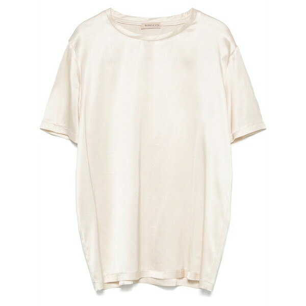 ブランカ ヴィータ レディース Tシャツ トップス Satin t-shirt Neutrals|asty