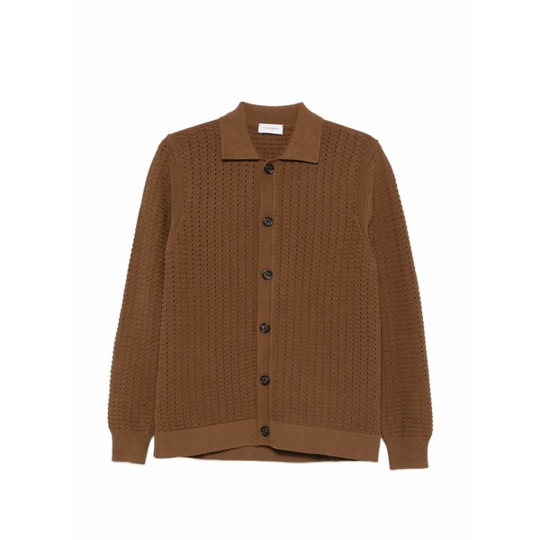 パウロペコラ メンズ カーディガン アウター Button knitted cardigan Brown|asty