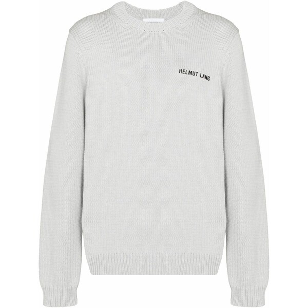 ヘルムート ラング メンズ ニット&セーター アウター Ribbed-knit panelled jumper Grey｜asty