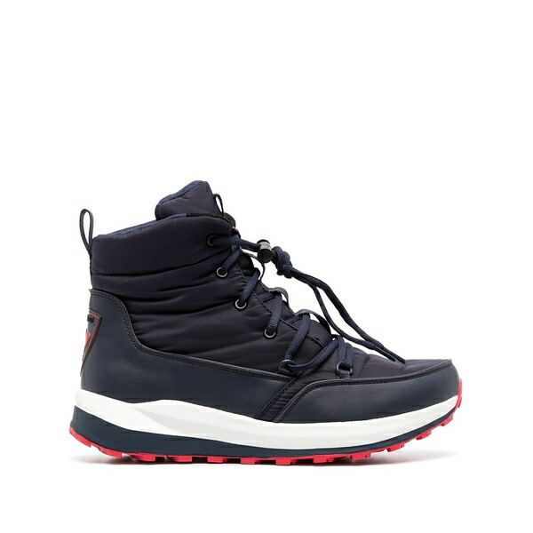 ロシニョール メンズ ブーツ シューズ Logo-patch padded boots Blue