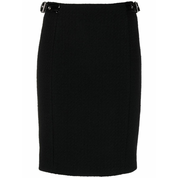 モスキーノ レディース スカート ボトムス Strap-detail pencil skirt Black｜asty
