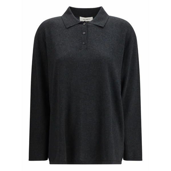 リサ・ヤン レディース スポーツシャツ トップス Caisa buttoned collar polo top Grey