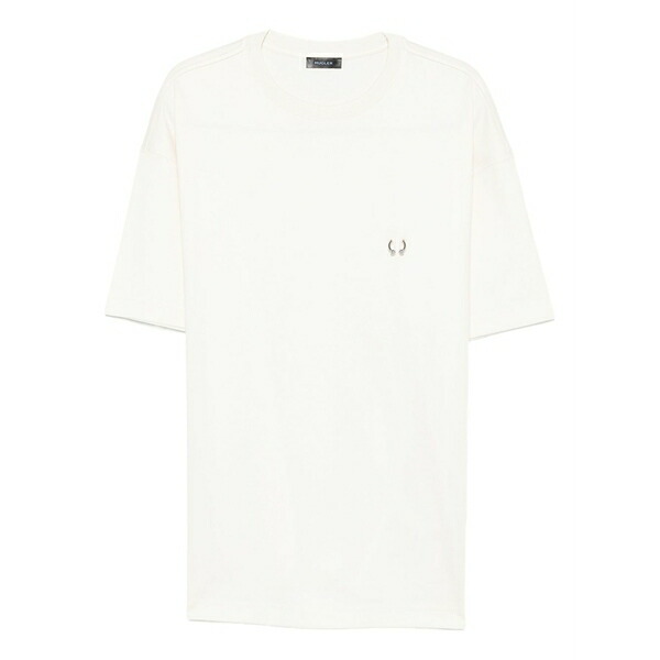 マグラー メンズ プルオーバー トップス Metallic-detail t-shirt White