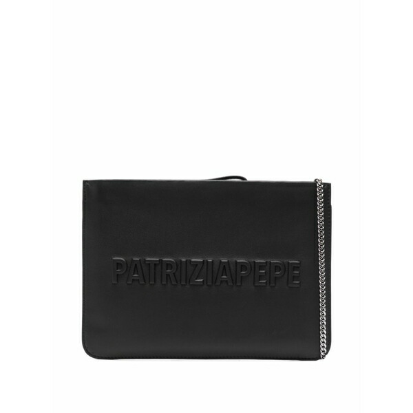パトリツィア ペペ レディース クラッチペダル御徒面子 御徒面子 (im)perfection embossed leather clutch bag Black