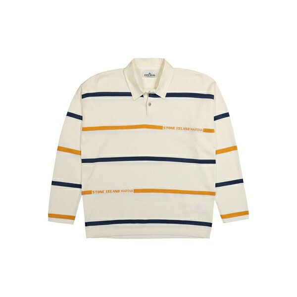 ストーンアイランド メンズ ポロシャツ トップス Striped cotton shirt Neutrals|asty