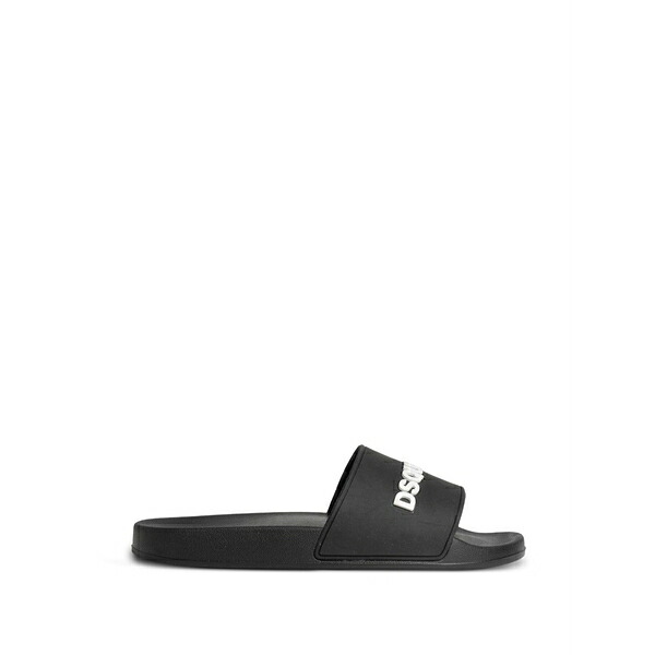 ディースクエアード メンズ サンダル シューズ Logo-embossed slip-on slides Black
