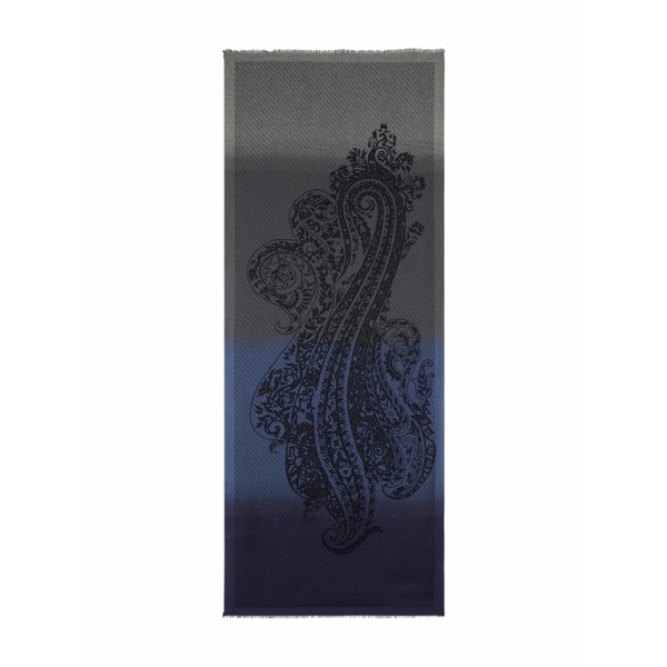 エトロ メンズ マフラー・ストール・スカーフ アクセサリー Paisley-pattern scarf Blue|asty