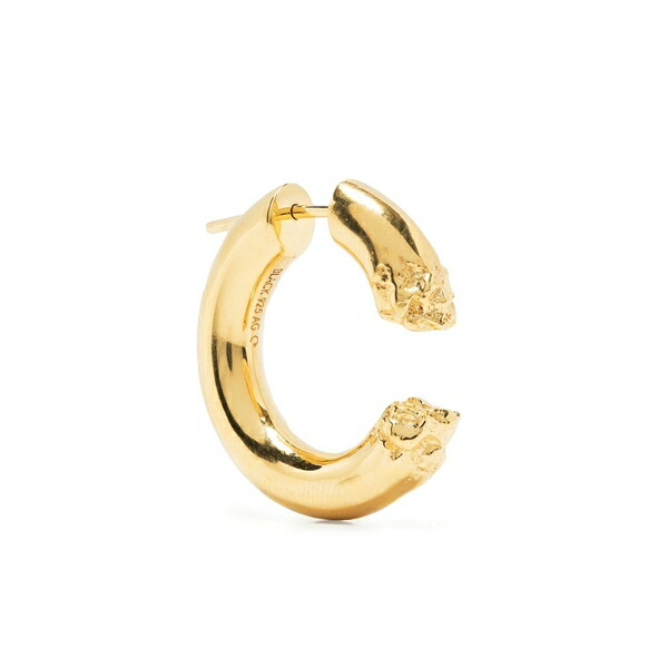 マリア ブラック レディース ピアス＆イヤリング アクセサリー Terra 24 textured hoop earring Gold｜asty