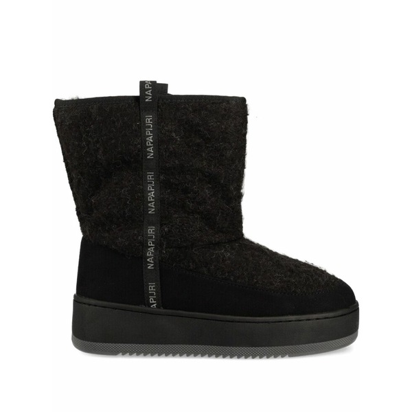ナパピリ レディース ブーツ シューズ Faux-fur ankle boots Black|asty