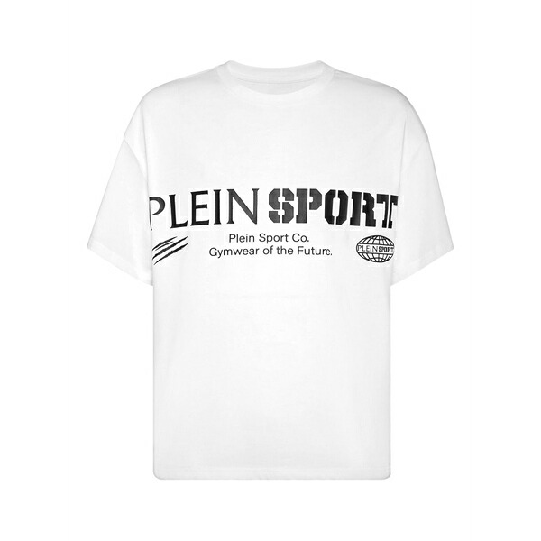 プレインスポーツ メンズ Tシャツ トップス Logo-print round-neck t-shirt White|asty