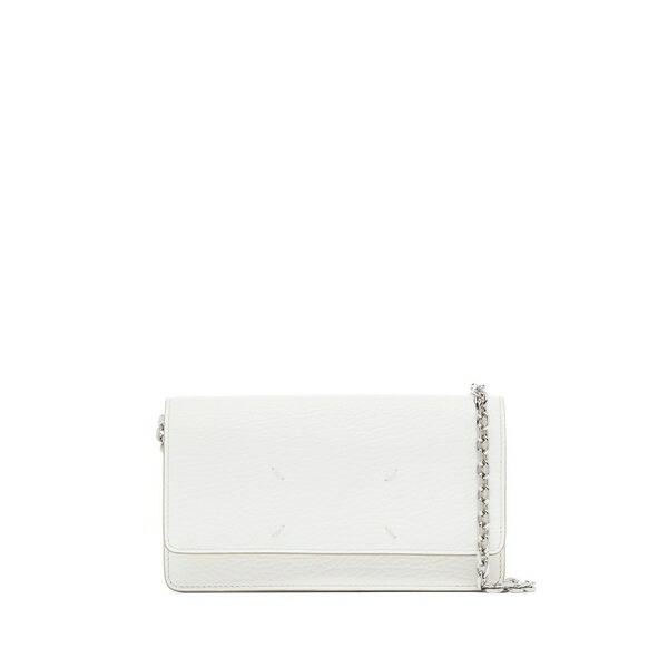 マルタンマルジェラ レディース クラッチペダル御徒面子 御徒面子 Four-stitch detail leather clutch bag White