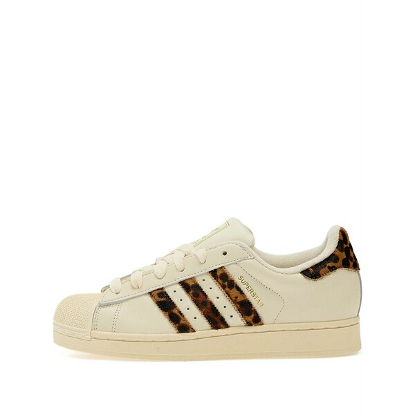 アディダス レディース スニーカー シューズ Leopard-print superstar trainers White
