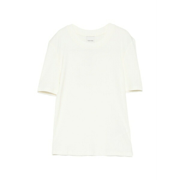 カルバンクライン レディース Tシャツ トップス Ribbed t-shirt Neutrals|asty