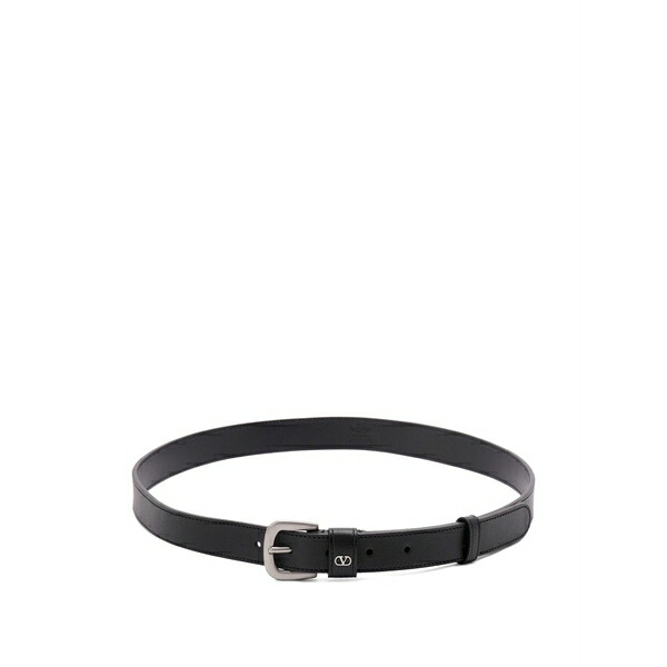 ヴァレンティノ ガラヴァーニ メンズ 三尺帯 添え物 Logo-plaque leather belt Black