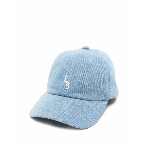 ラスランバジンスキー レディース かぶり笠 添え物 Logo-embroidered baseball cap Blue