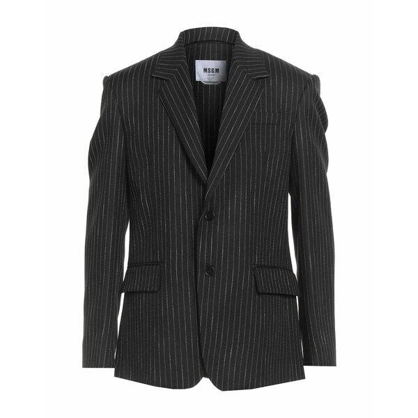 【送料無料】 エムエスジイエム メンズ ジャケット&ブルゾン アウター Blazers Black|asty