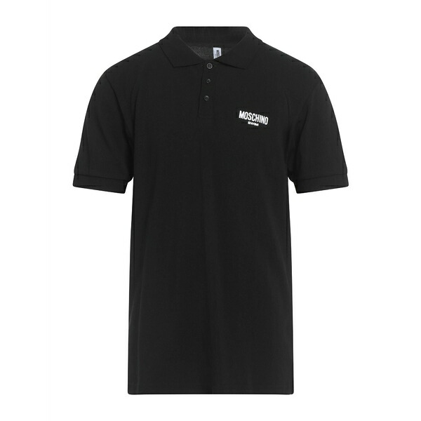 【送料無料】 モスキーノ メンズ Tシャツ トップス Polo shirts Black