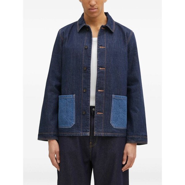 アーペーセー メンズ ジャケット＆ブルゾン アウター Contrast-pocket denim jacket Blue