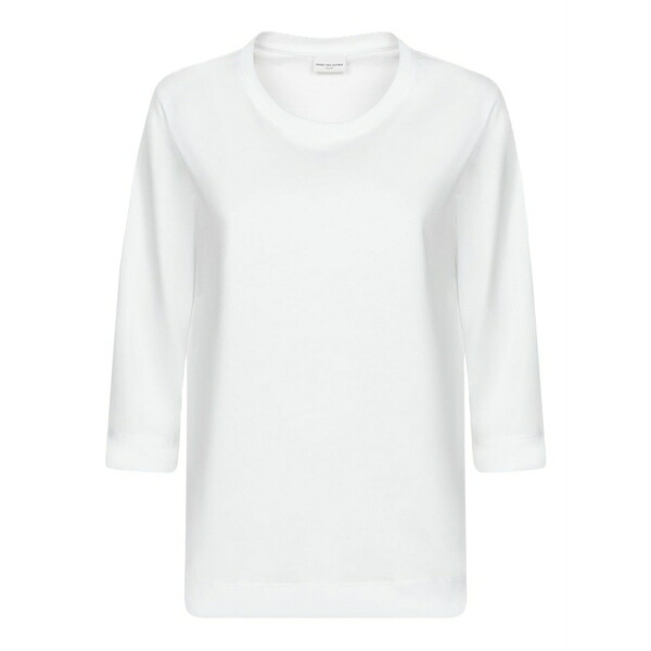 ドリス・ヴァン・ノッテン レディース プルオーバー トップス Three-quarter sleeve cotton t-shirt White